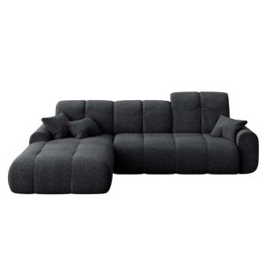 Canapé d'angle gauche convertible anthracite 4 places