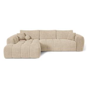 Canapé d'angle gauche convertible coffre 5 places tissu tra…