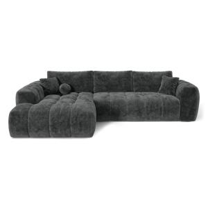 Canapé d'angle gauche convertible coffre 5 places velours g…