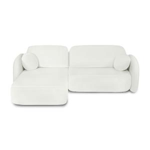 Canapé d'angle gauche convertible en tissu 4 places ecru