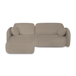Canapé d'angle gauche convertible en tissu bouclette 4 plac…