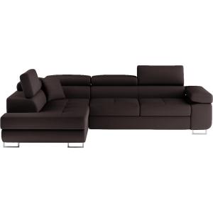 Canapé d'angle gauche convertible simili cuir 5 places choc…