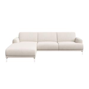Canapé d'angle gauche en polyester beige