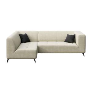 Canapé d'angle gauche en polyester beige clair