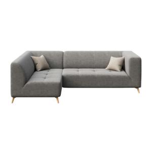 Canapé d'angle gauche en polyester gris