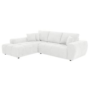 Canapé d'angle gauche en tissu 3 places écru