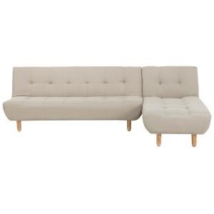 Canapé d'angle gauche en tissu beige 4 Personnes