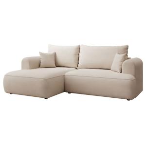 Canapé d'angle gauche, en tissu chenille Easy-Clean, crème