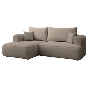 Canapé d'angle gauche, en tissu chenille Easy-Clean, greige