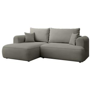 Canapé d'angle gauche, en tissu chenille Easy-Clean, gris c…