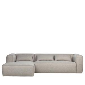 Canapé d'angle gauche en tissu gris clair 3 places