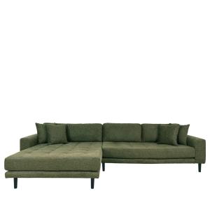 Canapé d'angle gauche en tissu pieds noirs L290cm vert oliv…