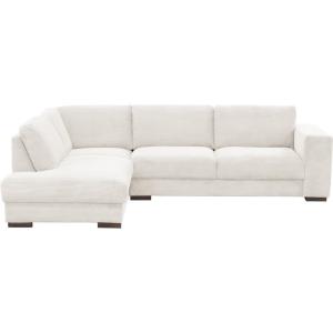 Canapé d'angle gauche en velours côtelé luxe 5 places, blan…