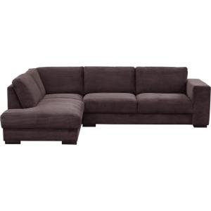 Canapé d'angle gauche en velours côtelé luxe 5 places, choc…