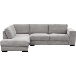 Canapé d'angle gauche en velours côtelé luxe 5 places, gris…