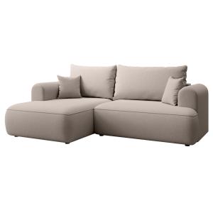 Canapé d'angle gauche, en velours Easy-Clean, gris