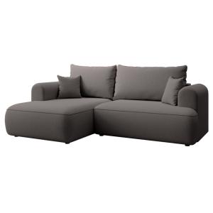 Canapé d'angle gauche, en velours Easy-Clean, gris foncé