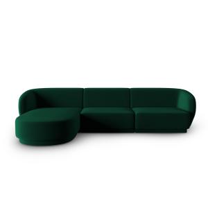 Canapé d'angle gauche modulable 4 places en velours vert bo…
