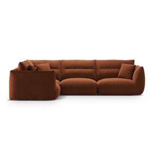 Canapé d'angle gauche modulable 5 places tissu structurel b…