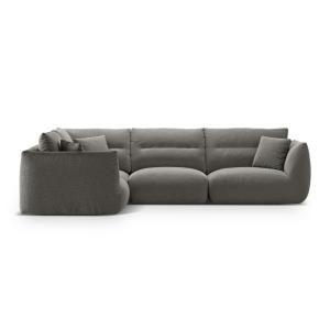 Canapé d'angle gauche modulable 5 places tissu structurel g…