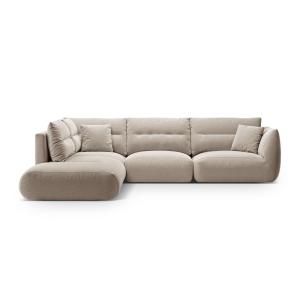 Canapé d'angle gauche modulable 7 places tissu structurel b…