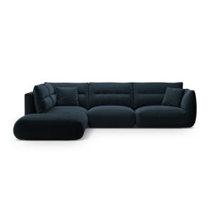 Canapé d'angle gauche modulable 7 places tissu structurel b…