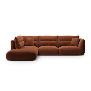 Canapé d'angle gauche modulable 7 places tissu structurel b…