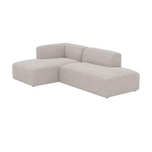 Canapé d'angle gauche modulable en tissu beige