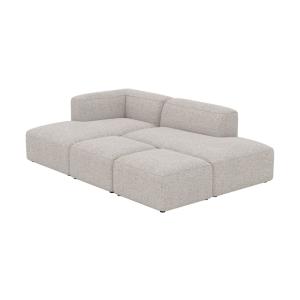 Canapé d'angle gauche modulable, tissu beige 4 places, 2 po…