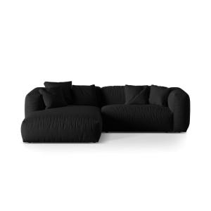 Canapé d'angle gauche modulaire 2 places en tissu structure…