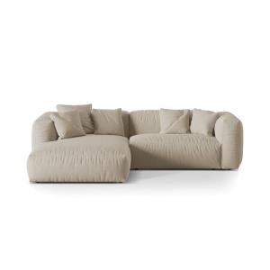 Canapé d'angle gauche modulaire 2 places tissu structurel b…