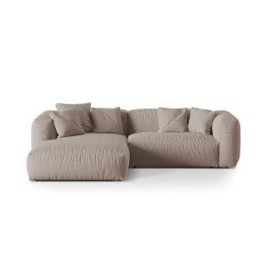 Canapé d'angle gauche modulaire 2 places tissu structurel b…