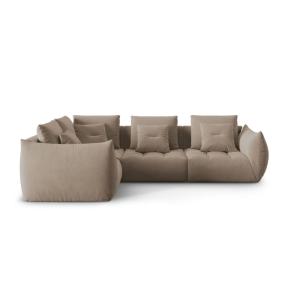Canapé d'angle gauche modulaire 3 places en velours marron…