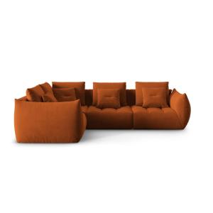 Canapé d'angle gauche modulaire 3 places en velours terraco…