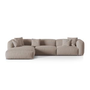 Canapé d'angle gauche modulaire 3 places tissu structurel b…
