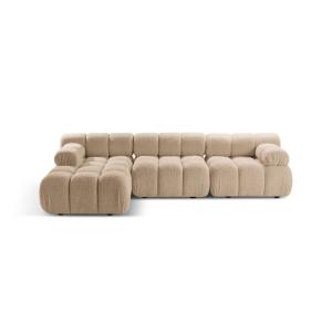 Canapé d'angle gauche modulaire 4 places en bouclé le sable…