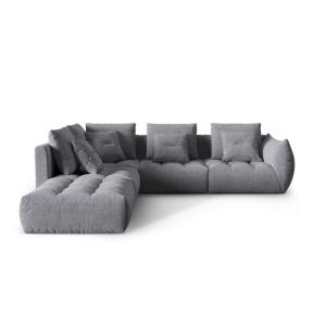 Canapé d'angle gauche modulaire 4 places tissu structurel b…