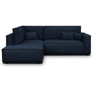 Canapé d'angle gauche ouvert convertible 3 pl., tissu cheni…