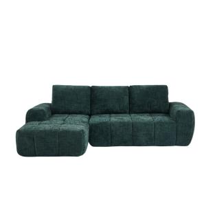 Canapé d'angle gauche tissu 4 places vert