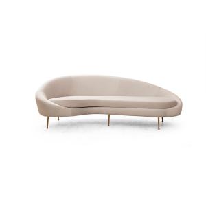 Canapé d'angle gauche velours beige