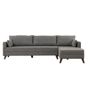 Canapé d'angle gris - 275 cm, côté droit