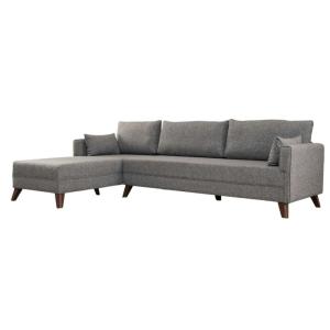 Canapé d'angle gris chiné - 275 cm, côté gauche