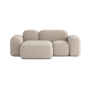 Canapé d'angle modulable 2 places tissu beige