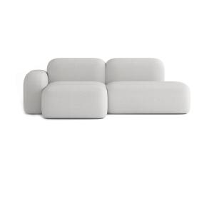 Canapé d'angle modulable 3 places en tissu gris clair