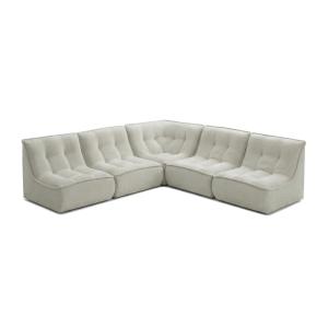 Canapé d'angle modulable 5 places L.250 cm en velours côtel…