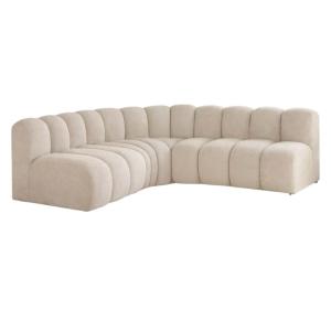 Canapé d’angle modulable arrondi  4 places - tissu texturé…