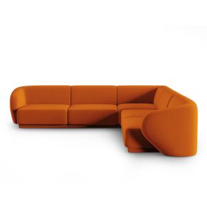 Canapé d'angle modulable symétrique 6 places en velours ter…