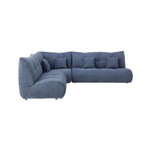 Canapé d'angle modulable tissu bleu