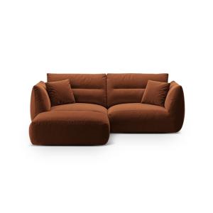 Canapé d'angle modulaire 3 places en tissu structurel briqu…