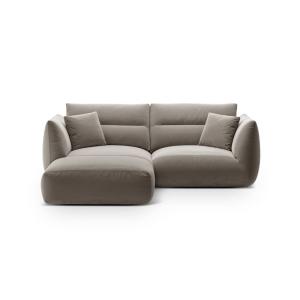 Canapé d'angle modulaire 3 places en velours béton
